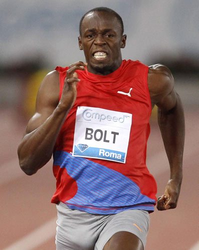 Olympic champion Usain Bolt clocked a season's best of 9.76 seconds to win the 100 meters at the Rome Golden Gala Diamond League meeting on Thursday. Bolt sets year's fastest time for 100m in Rome
