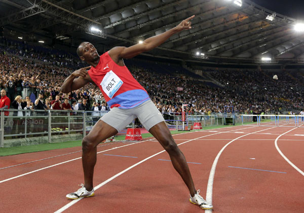 Olympic champion Usain Bolt clocked a season's best of 9.76 seconds to win the 100 meters at the Rome Golden Gala Diamond League meeting on Thursday. Bolt sets year's fastest time for 100m in Rome