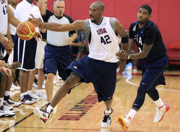 Five members of the gold medal winning lineup at the 2008 Bejing Games were included in the 12-man US Olympic basketball team announced by USA Basketball chairman Jerry Colangelo on Saturday. James, Bryant return to US team for London Games