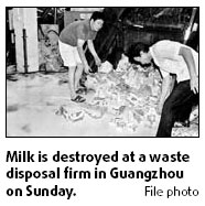 Tainted milk must be disposed of 'properly'