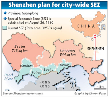 China expands Shenzhen special economic zone