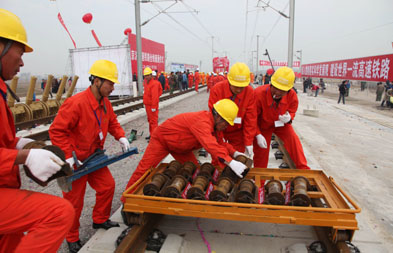 Last track in place for high-speed train link