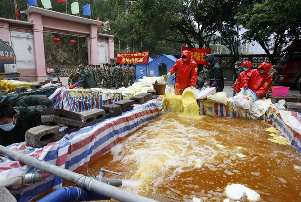 Pollution source under control in Longjiang River