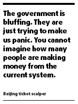 Scalpers laugh off new train ticketing system