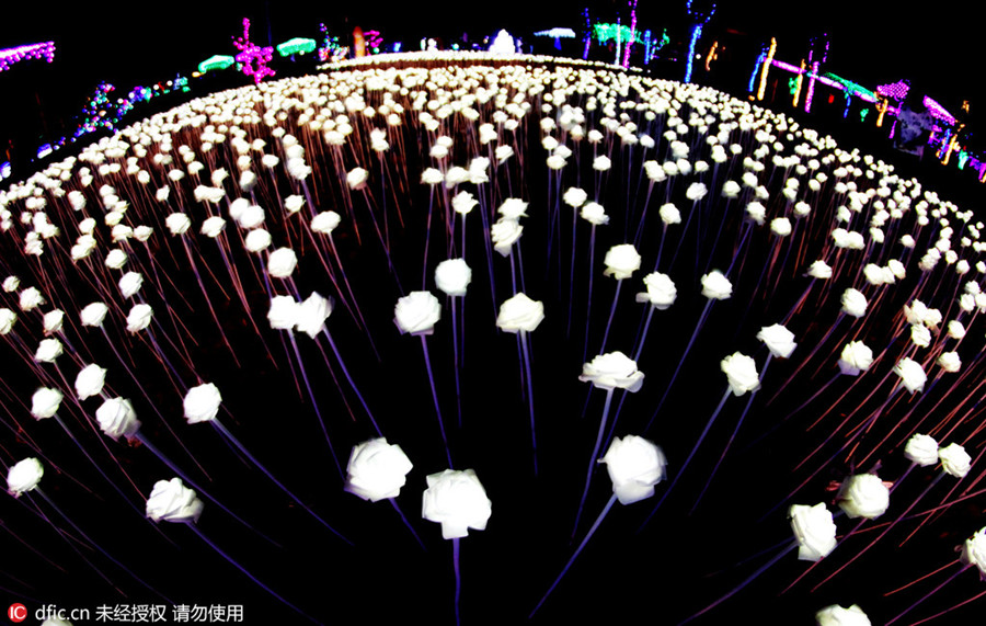 LED lights shine in Zhangjiakou
