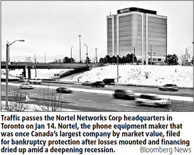 Nortel bankruptcy shakes Canada