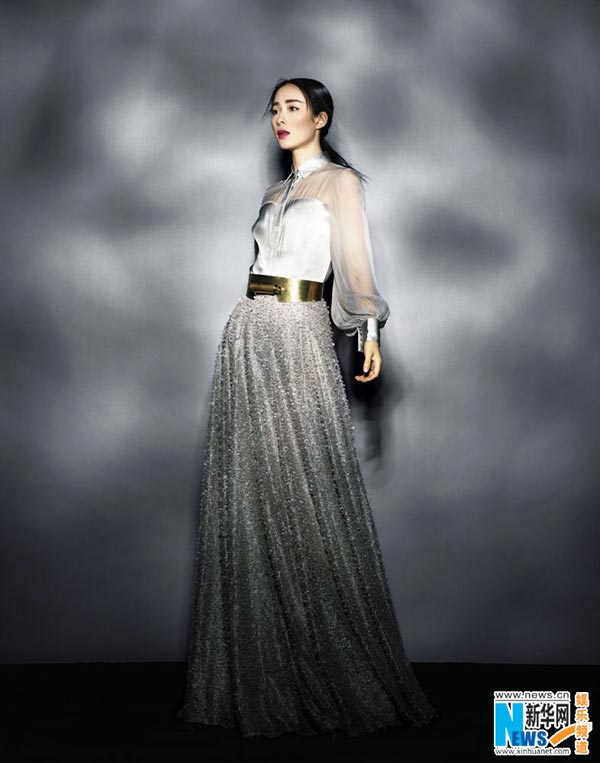 Jiang Yiyan poses for fashion magazine