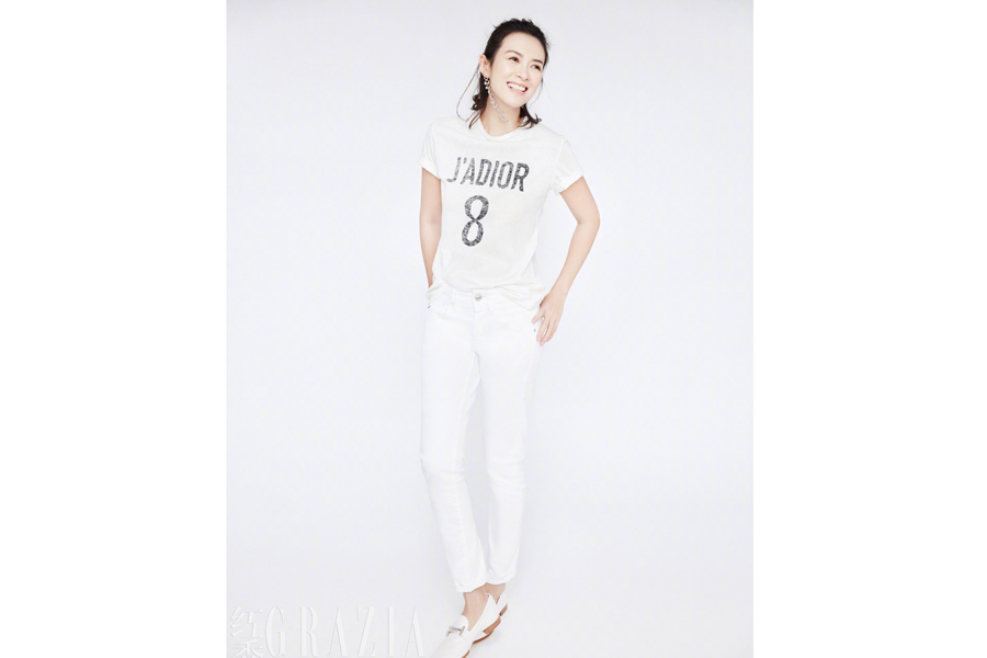 Actress Zhang Ziyi poses for fashion magazine