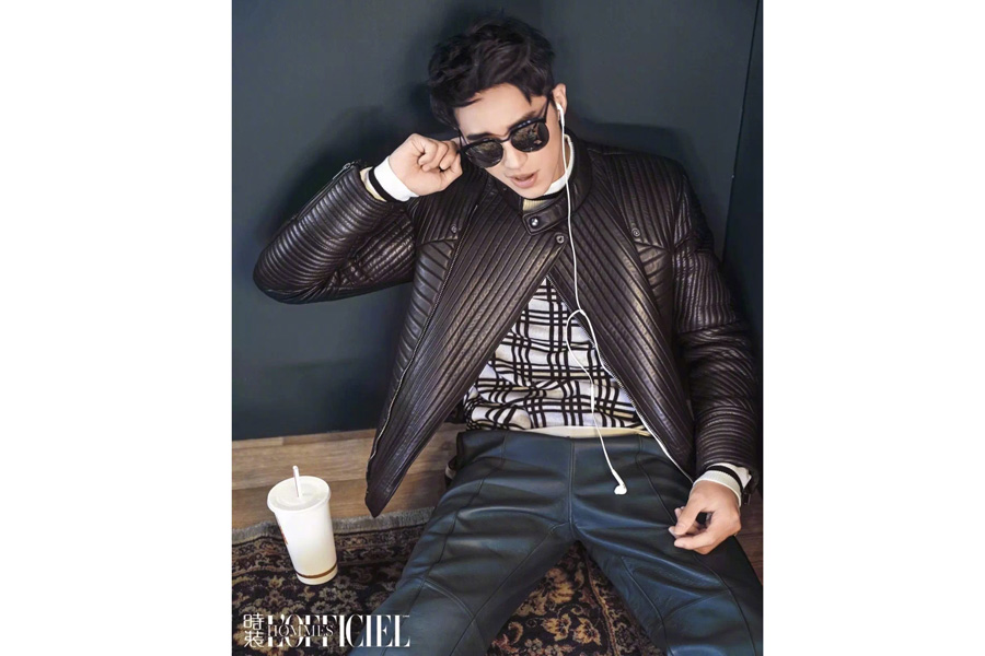 Actor Xu Weizhou poses for fashion magazine