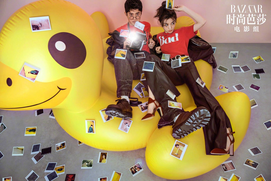 Liu Haoran and Chun Xia pose for fashion magazine
