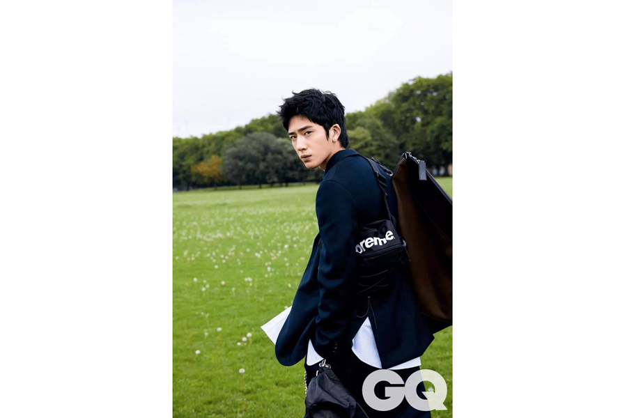 Actor Jing Boran poses for the fashion magazine