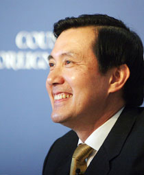 Ma Ying-jeou, the mayor of Taipei City, speaks at the Council on Foreign Relations in New York March 20, 2006. Ma Ying-jeou is the chairman of the opposition Kuomintang (KMT) Party and is a strong candidate for the presidency in 2008.