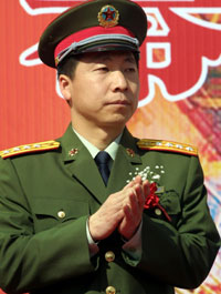 China gave reporters a glimpse of the heart of its space program Wednesday - including a rare appearance by its first astronaut.