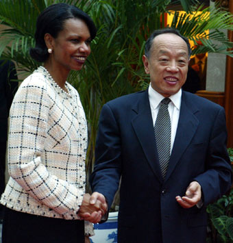 Chinese president meets Rice