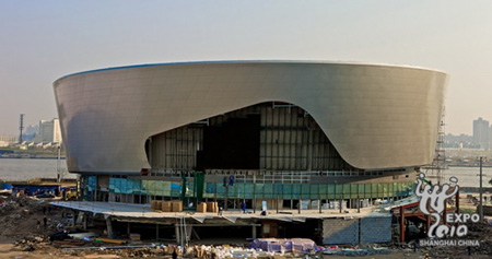 SAIC-GM Pavilion starts interior decoration