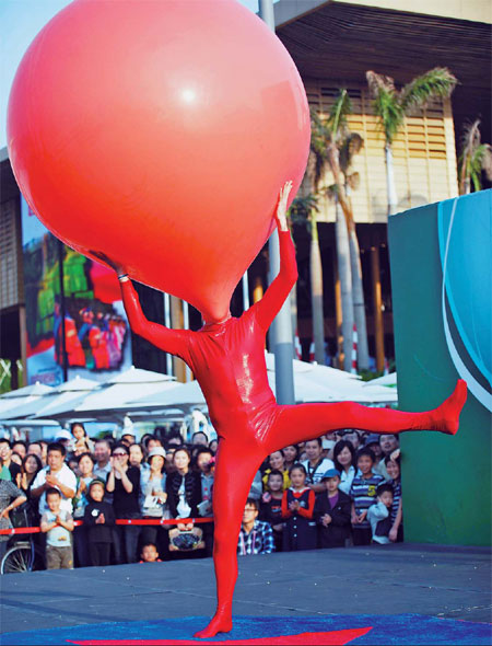 Balloon guy celebrates silliness