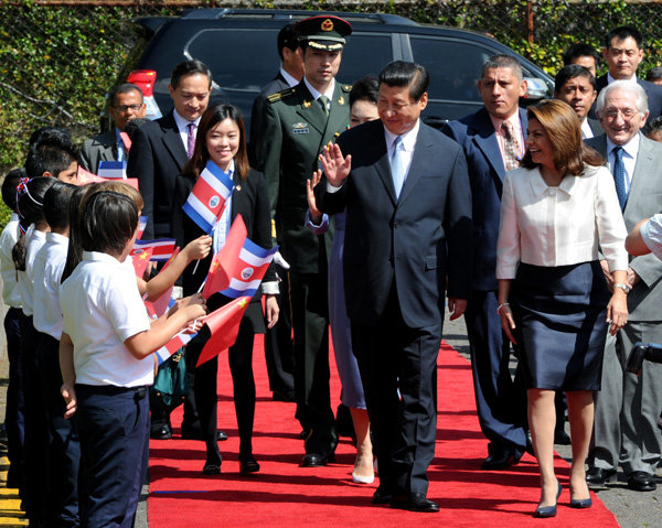 Chinese, Costa Rican presidents discuss bilateral co-op