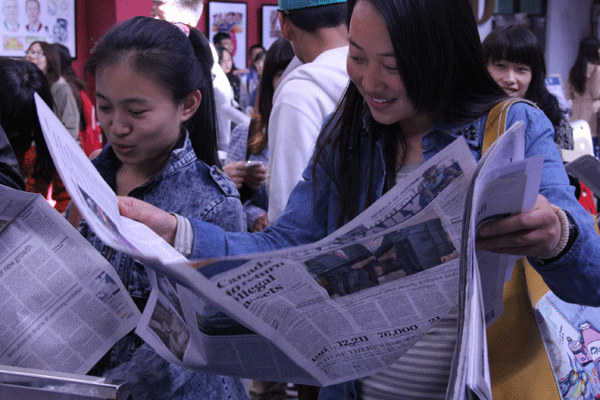 China Daily's illustrations, caricatures displayed at university