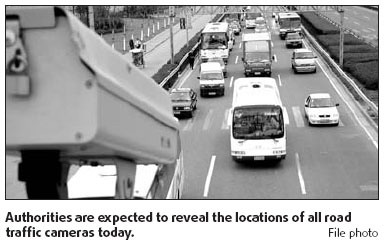 Traffic authorities to reveal locations of cameras today