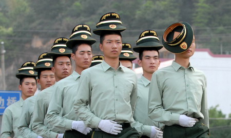 Training to bear the national flag