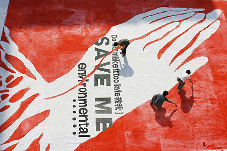 Giant poster to mark World Environmental Day 2009