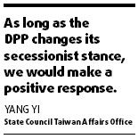 Mainland open to DPP visits, plans trade tours