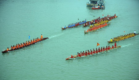 Chinese celebrate Duanwu racing Dragon Boats