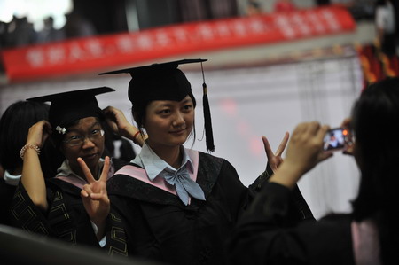 Students graduate from college