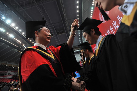 Students graduate from college