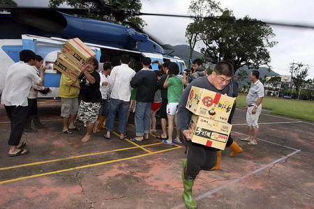 Stricken villagers airlifted in Taiwan