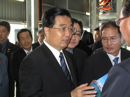 Chinese President Hu Jintao on Singapore visit