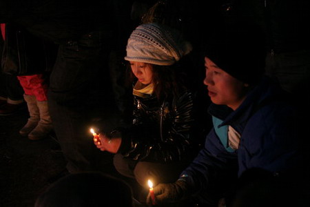 Candles lights for the deceased