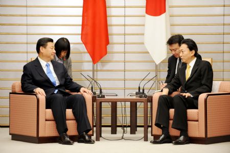 Japanese PM, Chinese VP meet to promote bilateral ties