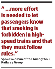 Smoker delays bullet trains