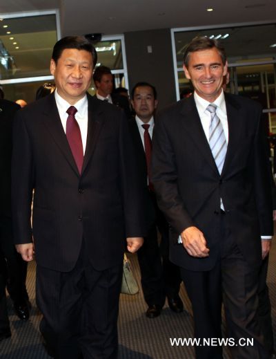 Visiting Chinese VP meets with Australian Premier of Victoria state