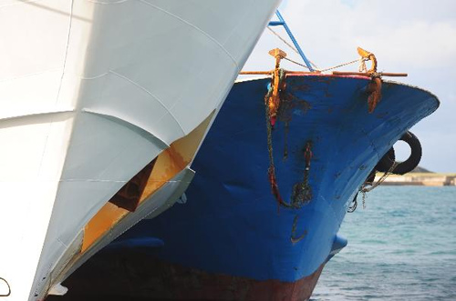 Chinese boat towed to seas to mock collision