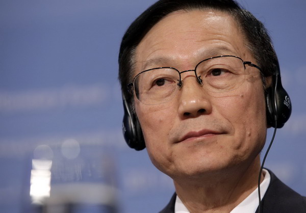 China's Finance Minister Xie Xuren attends the BRICs finance ministers' news conference during the annual International Monetary Fund (IMF)-World Bank meetings in Washington Sept 22, 2011. BRICS countries urge IMF to speed up reforms