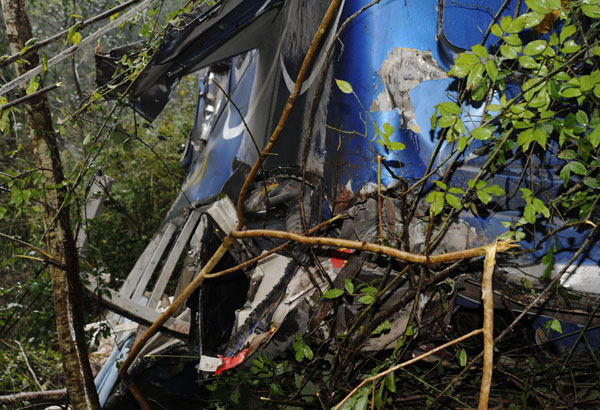 5 dead, 27 injured as China bus falls off ravine