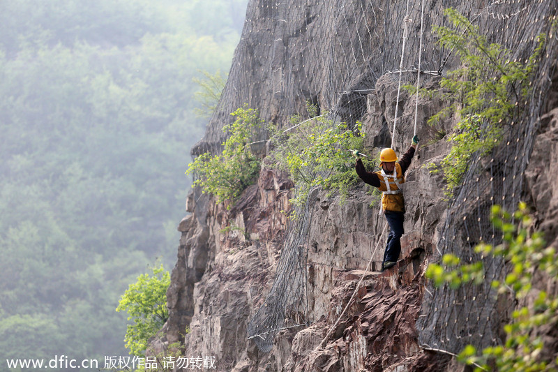 Workers to negotiate treacherous terrain
