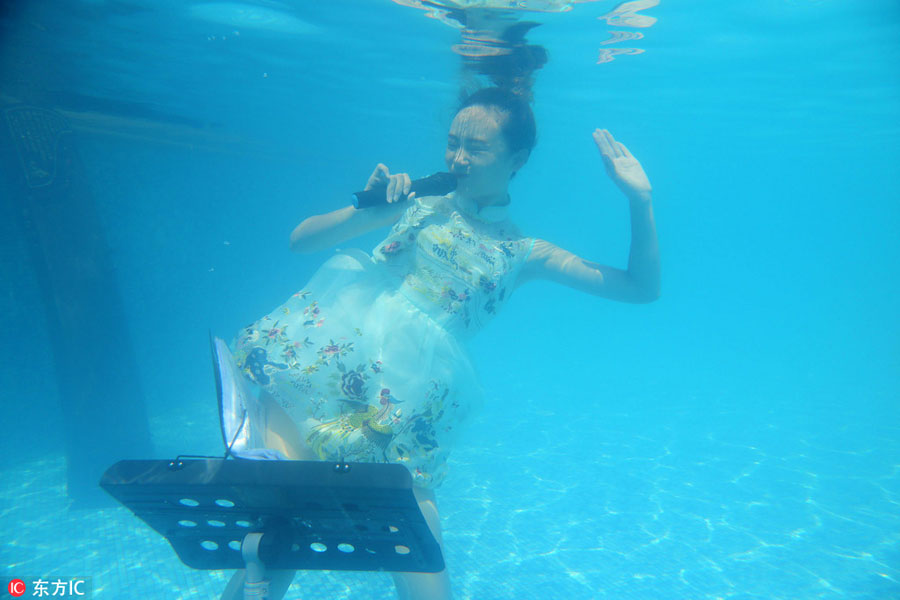 Underwater show cheers for Olympians
