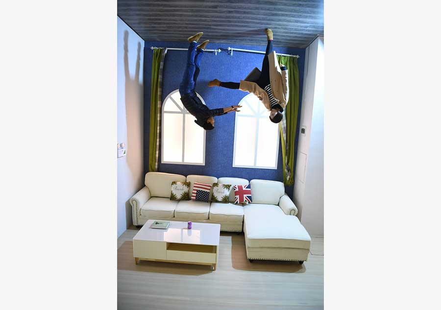 Overturned modern house opens in Changsha