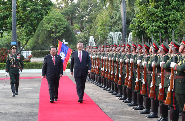 Laos warmly greets Xi in first state visit