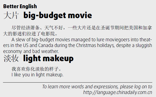 擦邊球 Touchline;菜鳥 rookie;大片 big-budget moive