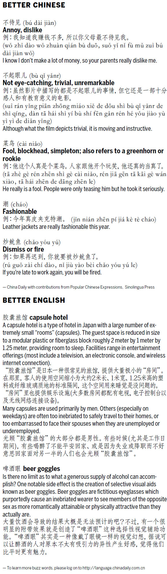 菜鳥 fool,blockhead,simpleton; 炒魷魚 dismiss or fire