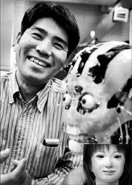 Robot Saya can smile and scold