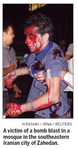 Iran investigating twin suicide blasts in crowded mosque