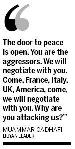 Gadhafi offers truce as NATO strikes Tripoli