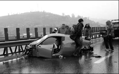 Ferrari drivers survive high-speed crash