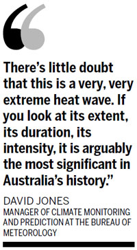 Extreme heat puts new colors on Australian weather maps