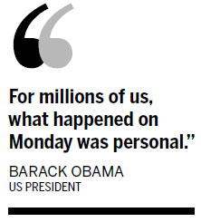 Obama attends Boston service